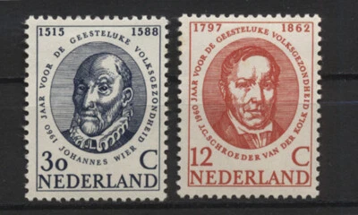 SELLOS DE NEDERLAND 1960, J. C. SCHROEDER VAN DER KOLK & JOHANNES WIER Sc #383-384 Foto 1 de 2