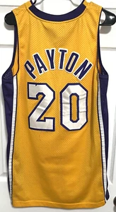 GARY PAYTON 20 Los Angeles Lakers Men Gold VTG Sewn Basketball Jersey M+2 Reebok - Picture 1 of 12