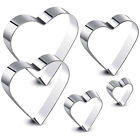 5 Pieces Heart Shape Cookie Cutter Set Valentine Cookie Cutter Stainless6538