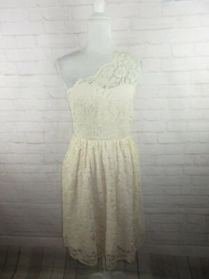Tevolio women's size 2 Ivory White Lace One Shoulder Cocktail Dress - Image 1 of 4