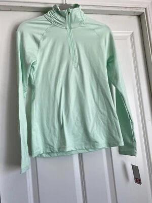 Nueva Camisa Pullover Capa 8 Talla Pequeña Sólida Verde Menta 1/4 Cuarto Cremallera Foto 1 de 4