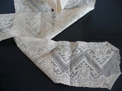 Dentelle de Calais sur tulle 1,95 m x 10,5 cm - Photo 1/4