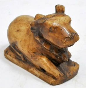 Antique White Marble Holy Cow Nandi Figurine Idol Original Old Hand Carved - Picture 1 of 10