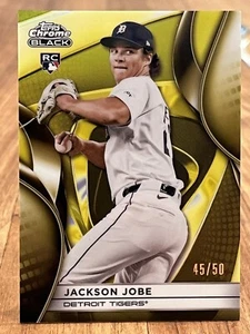 Jackson Jobe Gold Refractor 45/50 RC - 2025 Topps Chrome Black - Detroit Tigers - Picture 1 of 6