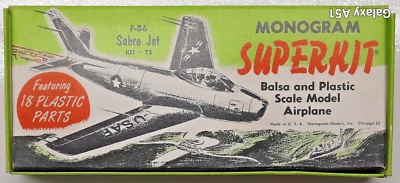 NORTH AMERICAN F-86 SABRE JET Superkit Balsa Model Jet Airplane Kit Monogram T5 - Image 1 of 4
