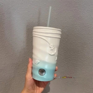 Starbucks 2022 China Anniversary meerblau Stereo Wellen Keramik Strohbecher 16oz - Bild 1 von 7