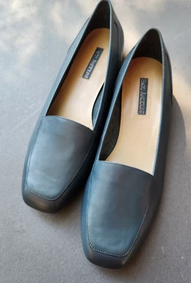 Zapatos planos sin cordones de cuero azul libertad talla 11 Enzo Angiolini para mujer Foto 1 de 4