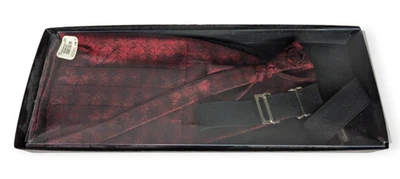 Juego Cummerbund en Granate y Negro Incluye Pajarita a Juego con Caja Original Foto 1 de 4