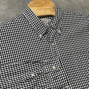 J. Crew Secret Wash Shirt Mens XL Black White Gingham Check Button Down Shirt - Picture 1 of 7