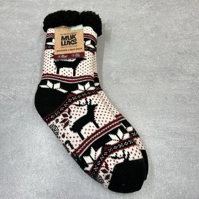 MUK LUKS Womens Cabin Socks L/XL 8-10 Winter Non-Skid Warm & Soft 1 Pair - Image 1 of 4