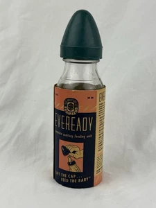 Vintage 1955 Eveready Seamless Glass Baby Bottle Nurser w/ Box Cap & Nipple - Picture 1 of 10