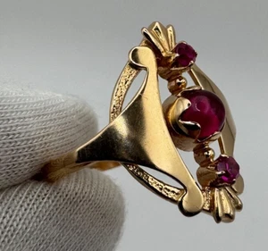 Anillo Amatista Mano Oro 583 14K URSS De Colección (Creado en Laboratorio) 4.02g - Tamaño 10.5 - Imagen 1 de 10