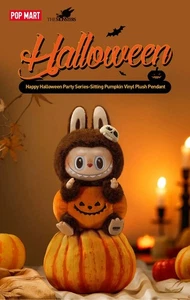 OFFICIAL AUTHENTIC POPMART The Monsters Labubu Halloween Sitting Pumpkin Vinyl - Picture 1 of 5