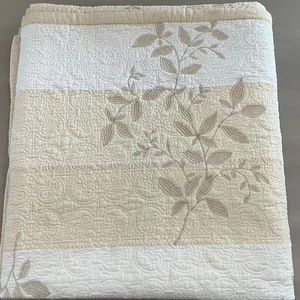 Martha Stewart Quilt Cream White Beige Full/Queen 88x92 - Picture 1 of 6