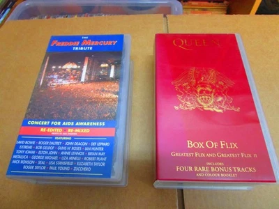 Queen - Box of Flicks - VHS Video plus Freddie Mercury Tribute Concert VHS - Image 1 of 4