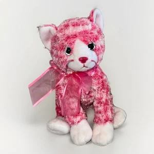 Peluche TY Pinkys Sugarcat 10” rosa y blanco a rayas atigrado 2005 usado en excelente estado sin etiqueta - Imagen 1 de 11