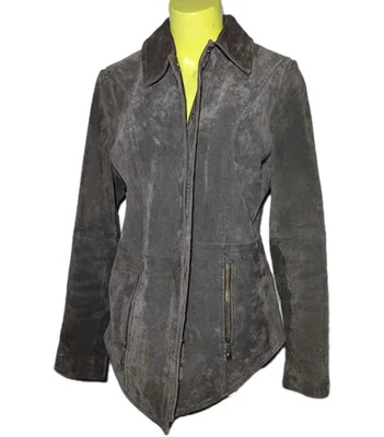 Chaqueta de gamuza de cuero Bradley Bayou vintage roja oxidada talla mediana Foto 1 de 4