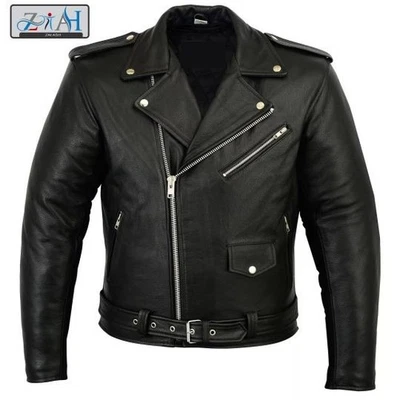 Chaqueta de cuero para motociclista Marlon con armadura CE genuina Foto 1 de 4