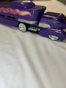 Semirremolque Hot Wheels 2002 púrpura Big Rig Carrier Mattel Transporter 19" - Imagen 1 de 8