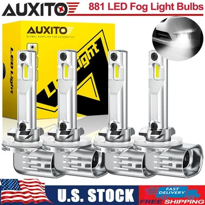 4 Pack 881 LED Fog Light Driving Bulbs 862 886 889 894 896 898 Xenon White 6500K - Image 1 of 4