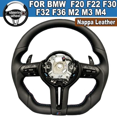 For BMW Custom F Series Flat Bottom Steering Wheel F20 F22 F30 F32 F36 M2 M3 M4 - Image 1 of 4
