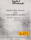 Manuel d'instructions de hobbing d'engrenage Gould & Eberhardt 48 HWD, série 3000 1960 up