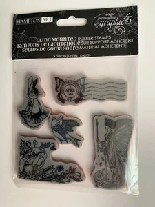 Hampton Art Graphic 45 5 Piece Cling Stamp Set Once Upon A Springtime #2 Bunny - Picture 1 of 2