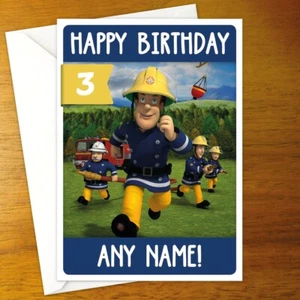 FIREMAN SAM Personalised Birthday Card - penny elvis station officer steele - Picture 1 of 2