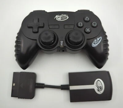 PS2 Mad Catz Wireless MicroCon Controller (Schwarz) inkl. Dongle, 2.4 GHz - Bild 1 von 4