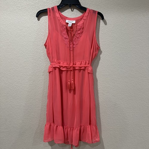 VETEMENTS Abito senza maniche maternità maternità donna corallo vita arricciata taglia Sm 91043 85