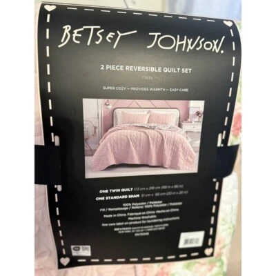 Betsey Johnson Juego de 2 Edredón Doble Microfibra Reversible Sham Sur Floral Foto 1 de 4