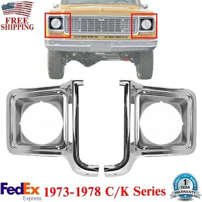 Faro Puerta Cromo Redondo Lado Izquierdo y Derecho Para Serie C/K 1973-1978 Foto 1 de 4