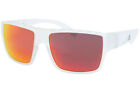 Adidas SP0006 26G Sunglasses Men's Crystal/Orange Mirror Lenses Rectangular 57mm