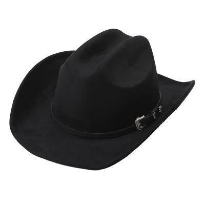 Sombrero de Vaquero para Hombre y Mujer con Bandas de Sombrero L-jprtt-negro Mediano Foto 1 de 4