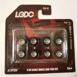 Cerchi LODC Serie 1 8mm 6 Raggi GT S1 1/4 Cerchio Cromato con Inserto Cromato 1:64 - Foto 1 di 3