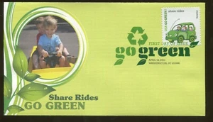 2011 Washington DC - Go Green - Share Rides - Carpool - Fleetwood FDC - Picture 1 of 2