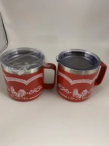 Temptations Edelstahl Isolierbecher Hähne rot 12 Oz mit Griff 2 - Bild 1 von 9