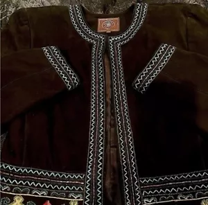 DOUBLE D RANCH schwarze Wildleder Lederjacke stark verziert & Perlen Damen M - Bild 1 von 14