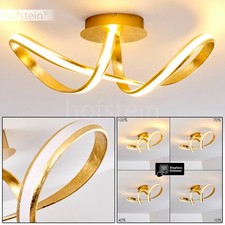 dimmbare LED Decken Lampe goldfarben design Wohn Ess Schlaf Zimmer Flur Leuchte