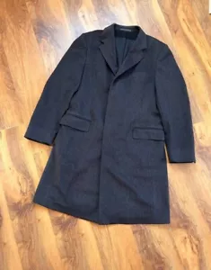 Gucci Vintage Men's Wool Overcoat Gray Long Jacket Size 54 (XL) - Picture 1 of 22