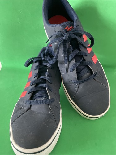 Adidas scarpe da ginnastica uomo a righe blu navy e rosse taglia 9 stringate