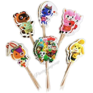 24pcs Nintendo Animal Crossing Cupcake Toppers Party Animal Crossing Cake Topper - Picture 1 of 4