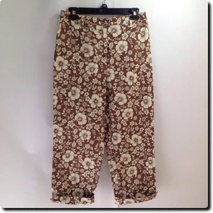 Ann Taylor braune geblümte Caprihose 8 - Bild 1 von 5