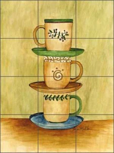 Azulejos de cocina salpicadero mural tiempo de café de Sara Mullen SM050 - Imagen 1 de 2