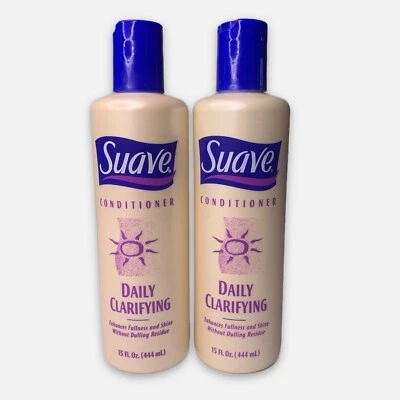 TWO (2) Suave Conditioner Daily Clarifying 15 oz NOS NEW Vintage Movie Prop USA - Image 1 of 4