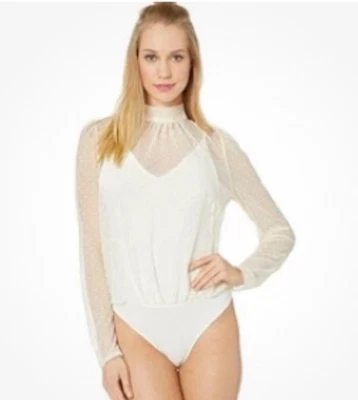 Body manga larga Free People Intimately Twice The Fun talla M puré punteado  Foto 1 de 4