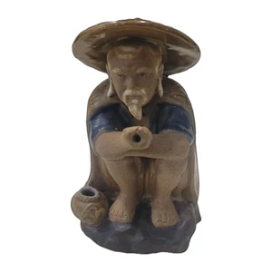 Vntg Wan Jiang Mudman Fishing Glazed Clay - Picture 1 of 9
