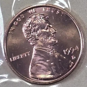1994 D Lincoln Cent Penny 1C Denver Mint Cello Free Shipping Uncirculated - Picture 1 of 2