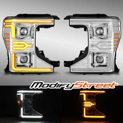 Fit 20-22 Ford Super Duty LUXX-Series Projector LED Headlights Chrome - Image 1 of 4