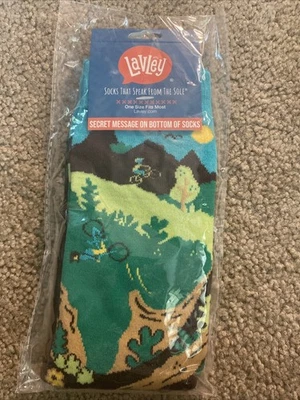 1 Pair Lavley “I’d Rather Be Mountain Biking” Socks One Size fits Most - Image 1 of 2